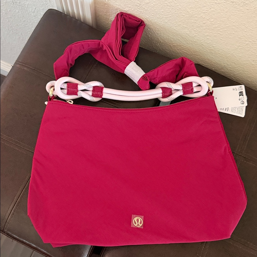 Lululemon Athletica Fuchsia Ruched Crossbody Bag